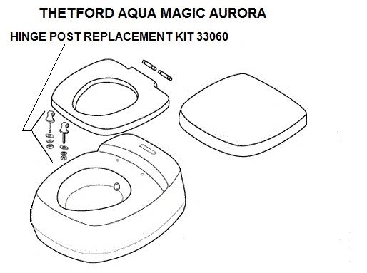 Thetford Toilet Hinge Post Replacement Kit, Bone, 33060