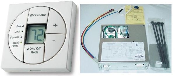 Dometic Single Zone LCD Thermostat, Cool/Furnace/HP, 3313189.023