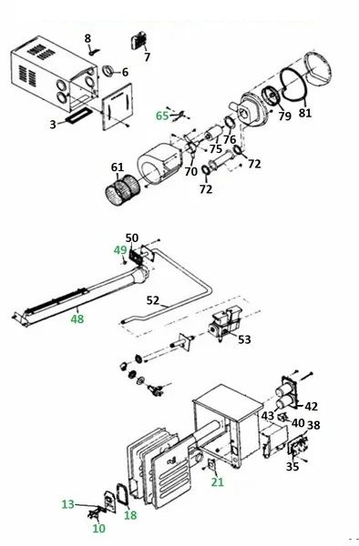 Suburban Furnace Model NT-30S Blower Motor / Blower Wheel / Combustion Wheel Kit