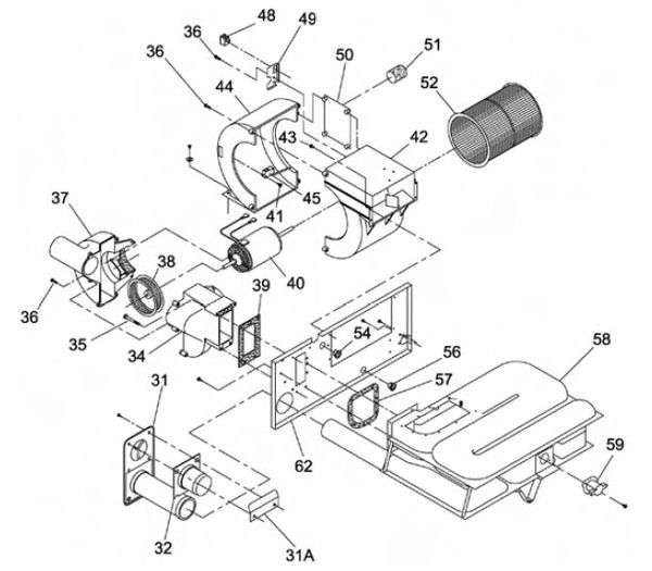 Suburban Furnace Model SF-30 Blower Motor / Blower Wheel / Combustion Wheel Kits