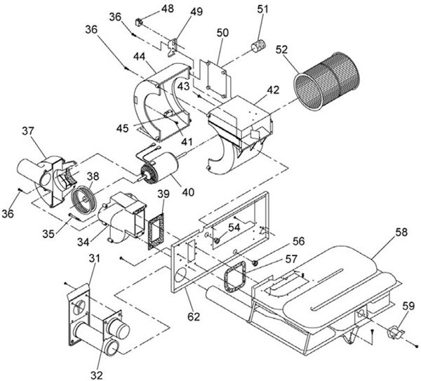 Suburban Furnace Model SF-30F Blower Motor / Blower Wheel / Combustion Wheel Kits
