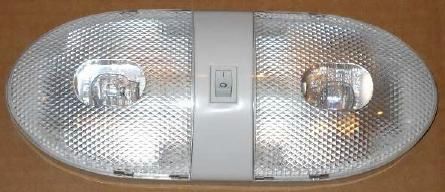 Double Ceiling / Bay Light, Double Bulb, White, L09-0094