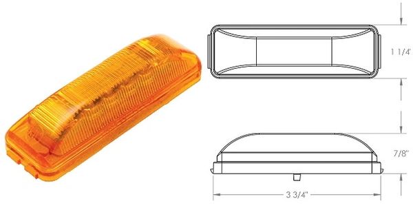 RV LED Marker Light, Amber 12 Diode, 1A-V-1240A