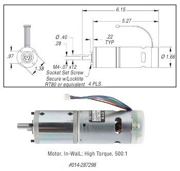 Lippert In-Wall Motor, High Torque 287298