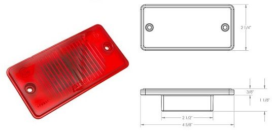 RV LED Marker Light, Red 12 Diode, L14-0059R