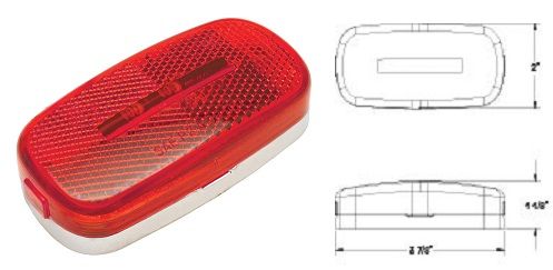 RV LED Marker Light, Red 9 Diode, L14-0052