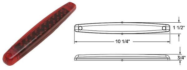 LED Third Brake Light, Surface Mount, L15-0027R