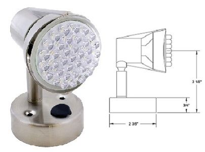 RV LED Reading Light, 36 LED, Satin Chrome Finish, L26-0068