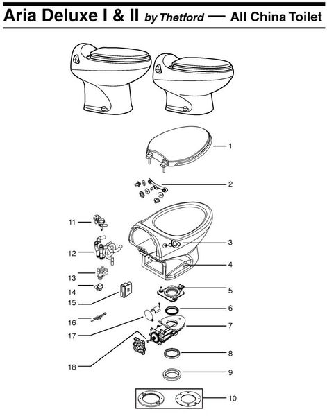 Thetford Toilet Key Pad Flush Switch, Bone, 28965