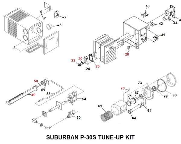 Suburban Furnace Model P-30S Tune-Up Kit