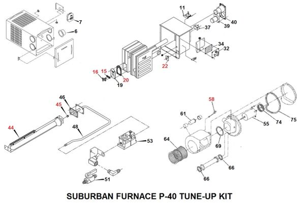 Suburban Furnace Model P-40 Tune-Up Kit