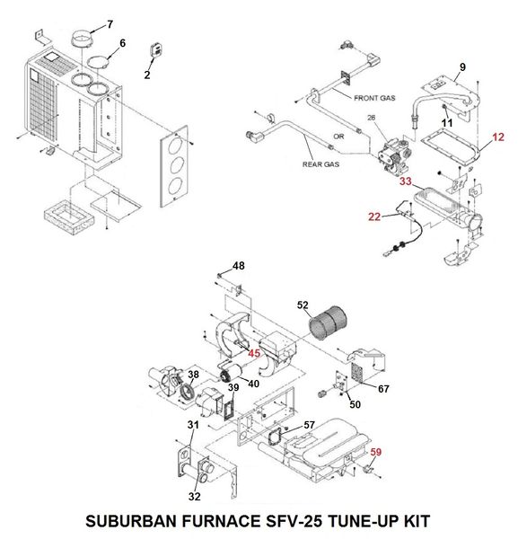 Suburban Furnace Model SFV-25 Tune-Up Kit