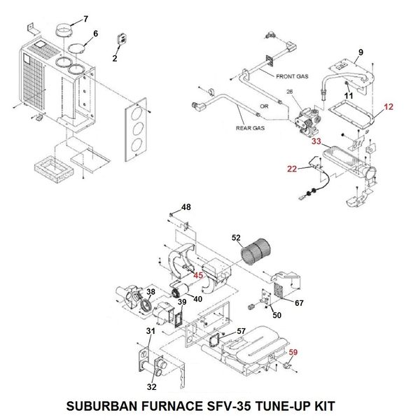 Suburban Furnace Model SFV-35 Tune-Up Kit