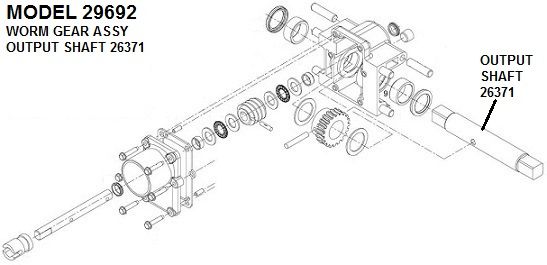 Barker Slide Out Worm Drive Output Shaft 26371