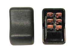 Contour Rocker Switch, DPDT, Black, On/On