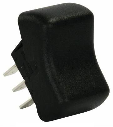 Contour Rocker Switch, SPDT, Black, Mom/Off/Mom