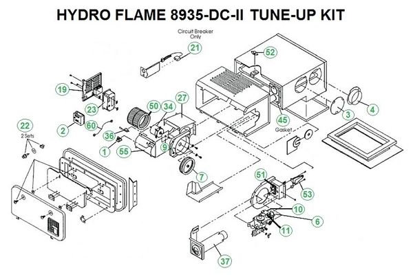 Atwood / HydroFlame Furnace Model 8935-DC-II Tune-Up Kit