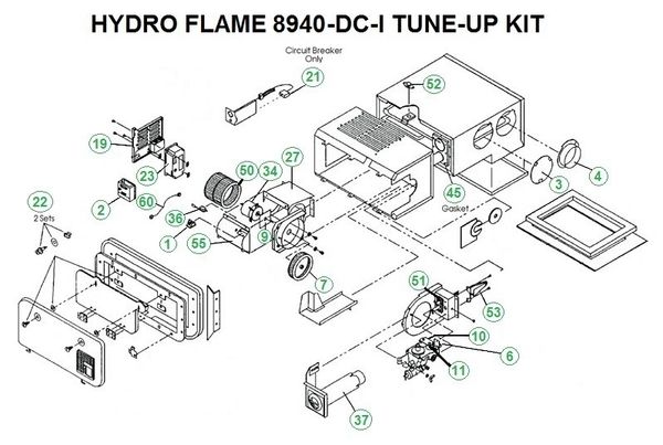 Atwood / HydroFlame Furnace Model 8940-DC-I Tune-Up Kit