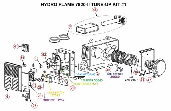 Atwood 36688 Duct Adapter 2/" Hydro Flame Replacement Service Parts New