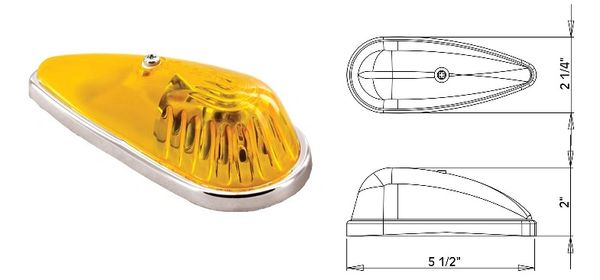 RV Incandescent Marker Light, Amber, 1A-S-64AC