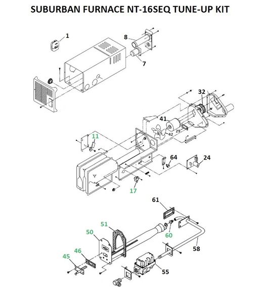 Suburban Furnace Model NT-16SEQ Tune-Up Kit