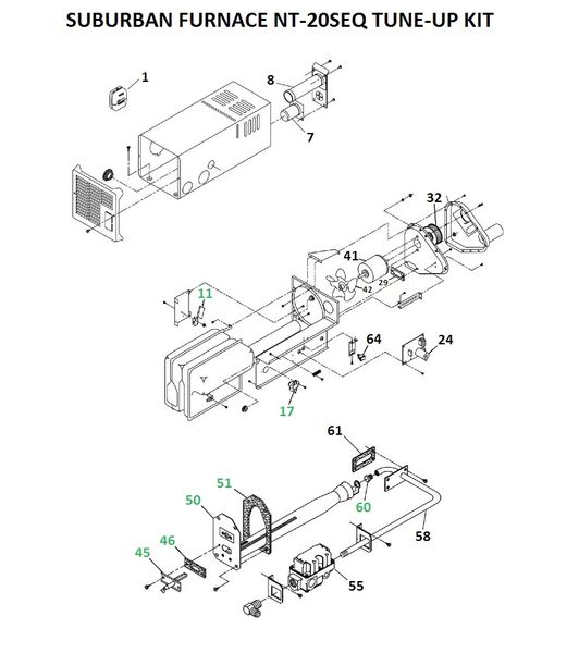 Suburban Furnace Model NT-20SEQ Tune-Up Kit