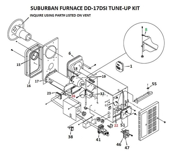 Suburban Furnace Model DD-17DSI Tune-Up Kit