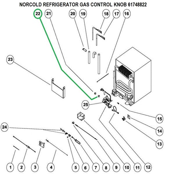 Norcold Refrigerator Gas Control Knob 61748822