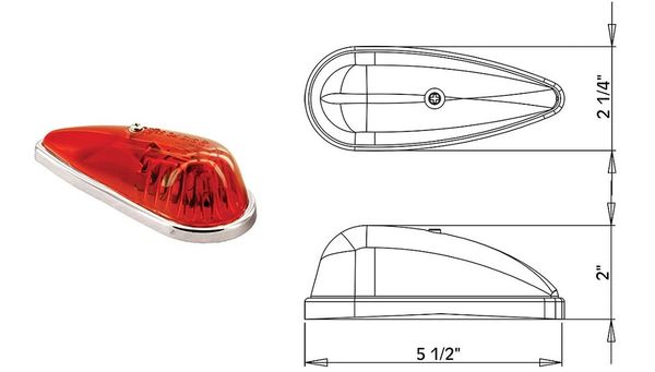 RV Incandescent Marker Light, Red, 1A-S-64RC