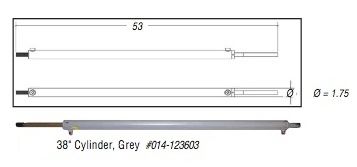 38 Inch Hydraulic Cylinder, Gray, 123603