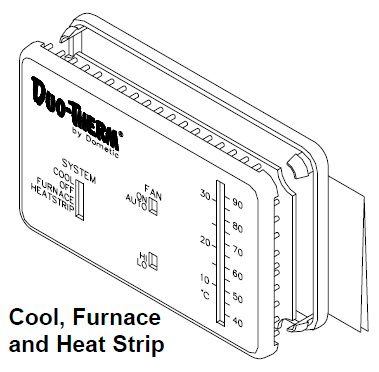 Dometic Analog Thermostat, Cool/Furnace/Heat Strip, 3106995.057