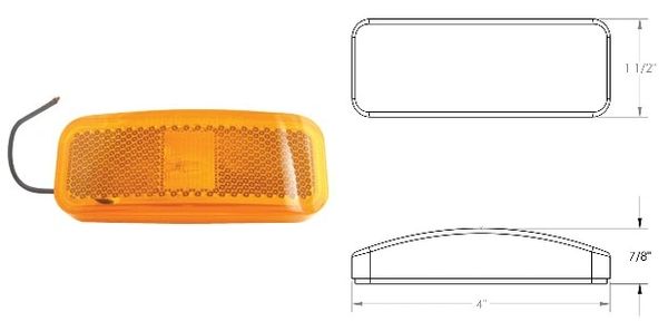 RV Incandescent Marker Light, Amber, 1A-S-1300A