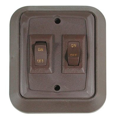 Double Brown Switch With Wall Plate BZ7218