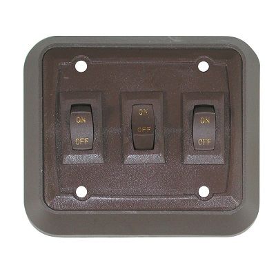 Triple Brown Switch With Wall Plate BZ7318
