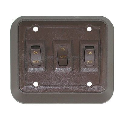 Triple Brown Switch With Wall Plate BZ7318