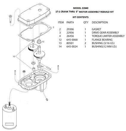 Barker Slide Out Model 22840 Rebuild Kit