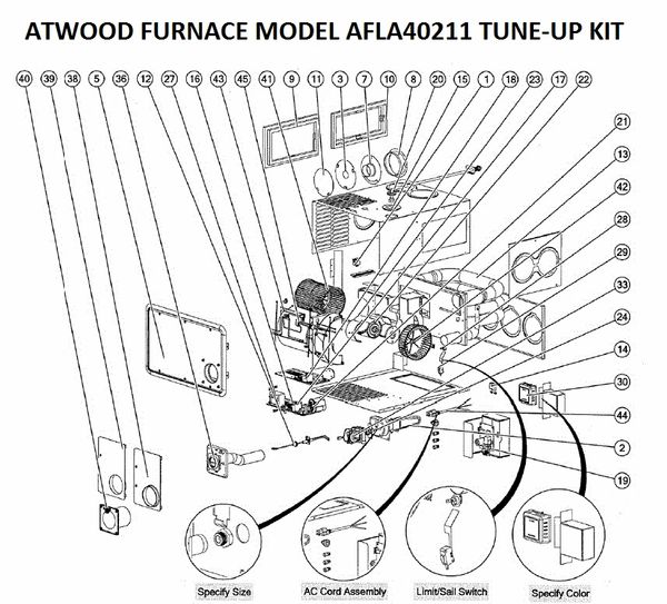 Atwood / HydroFlame Furnace Model AFLA40211 Tune-Up Kit