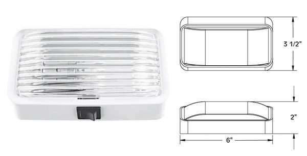 RV White Porch Light 1P-PS100-C