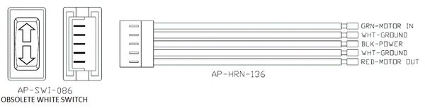 Slide Room Extend / Retract Switch, White, AP-SWI-086