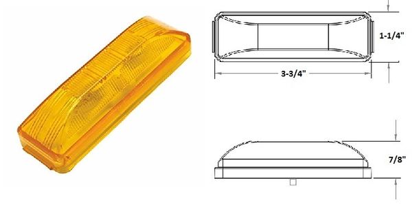 RV Incandescent Marker Light, Amber, L04-0041A