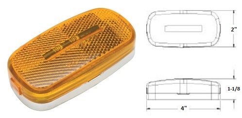 RV LED Marker Light, Amber 9 Diode, L14-0054