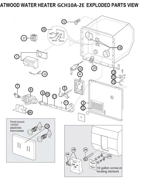 Atwood Water Heater Model GCH10A-2E Tune-Up Kit