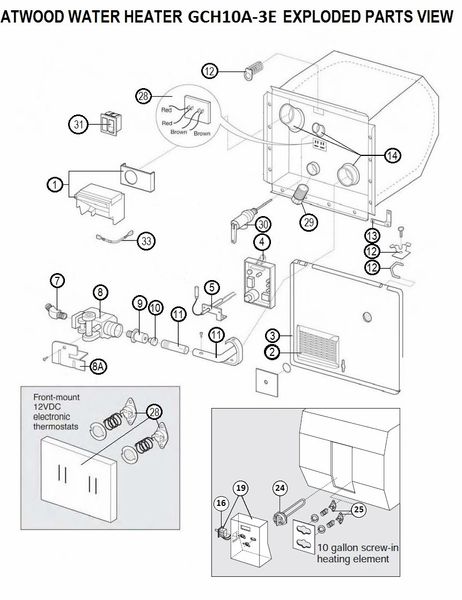 Atwood Water Heater Model GCH10A-3E Tune-Up Kit