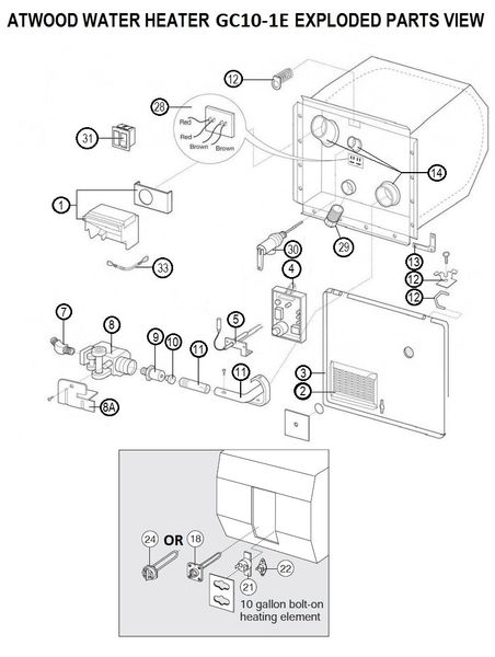 Atwood Water Heater Model GC10-1E Tune-Up Kit