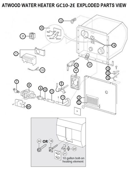 Atwood Water Heater Model GC10-2E Tune-Up Kit