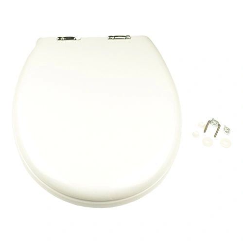 Thetford Toilet Seat, White With Chrome Hinges 36504