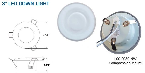 3 Inch 15 LED Overhead Light L09-0039NW