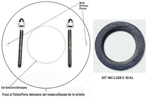 Thetford Toilet Universal Floor Mount Bolt Kit 42069