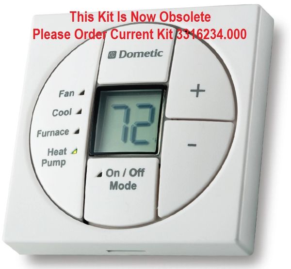 Dometic Single Zone LCD Thermostat Control Kit, Cool/Furnace/Heat Pump, 3313189.064