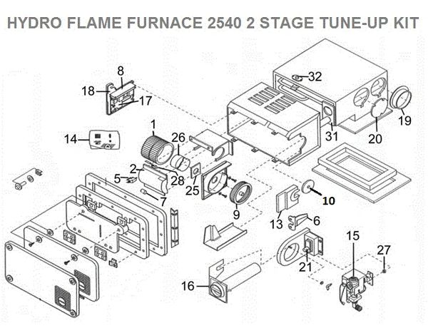 Atwood / HydroFlame Furnace Model 2540 2 STAGE Tune-Up Kit